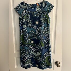 Ann Taylor Blue and Green Paisley Mini Dress
